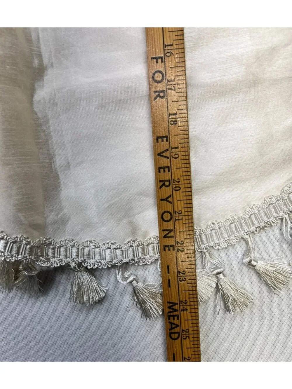 Cream Tassel Trim Rod Pocket Elegant Decorative Window Valance Curtain